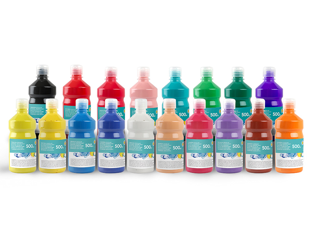 TEMPERA LIQUIDA LIDERPAPEL ESCOLAR 500 ML NEGRO