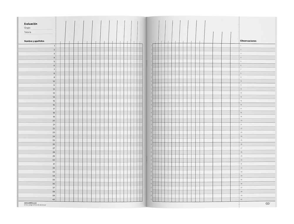 CUADERNO MEMO-NOTAS ADDITIO A4 EVALUACION CONTINUA MAS PLANIFICACION SEMANAL DEL CURSO