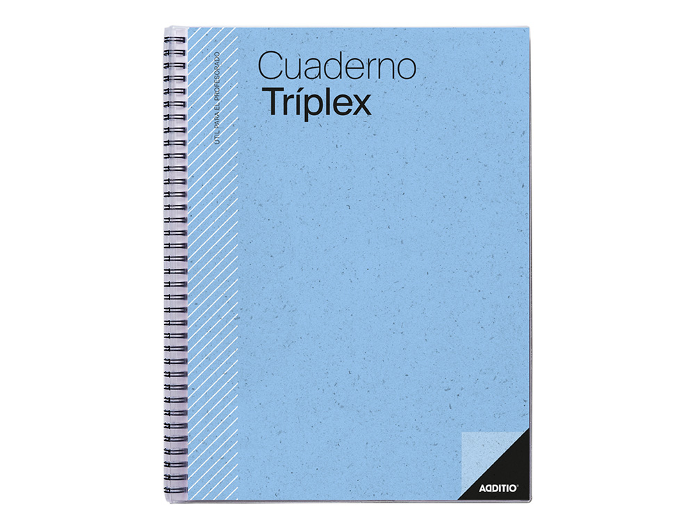 CUADERNO TRIPLEX ADDITIO PLAN DE CURSO EVALUACION AGENDA PLAN SEMANAL Y TUTORIAS FUNDAS TRANSPARENTES 22,5X31CM