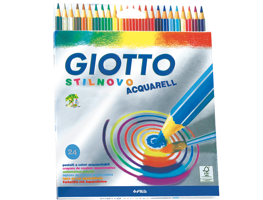 LAPICES DE COLORES GIOTTO STILNOVO ACUARELABLES CAJA DE 24 COLORES SURTIDOS