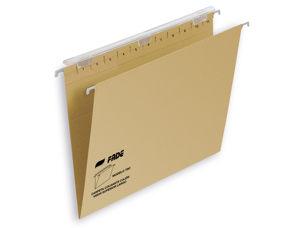 CARPETA COLGANTE FADE TIKI FOLIO VISOR SUPERIOR 290 MM EFECTO LUPA KRAFT ECO 230 G/M LOMO V