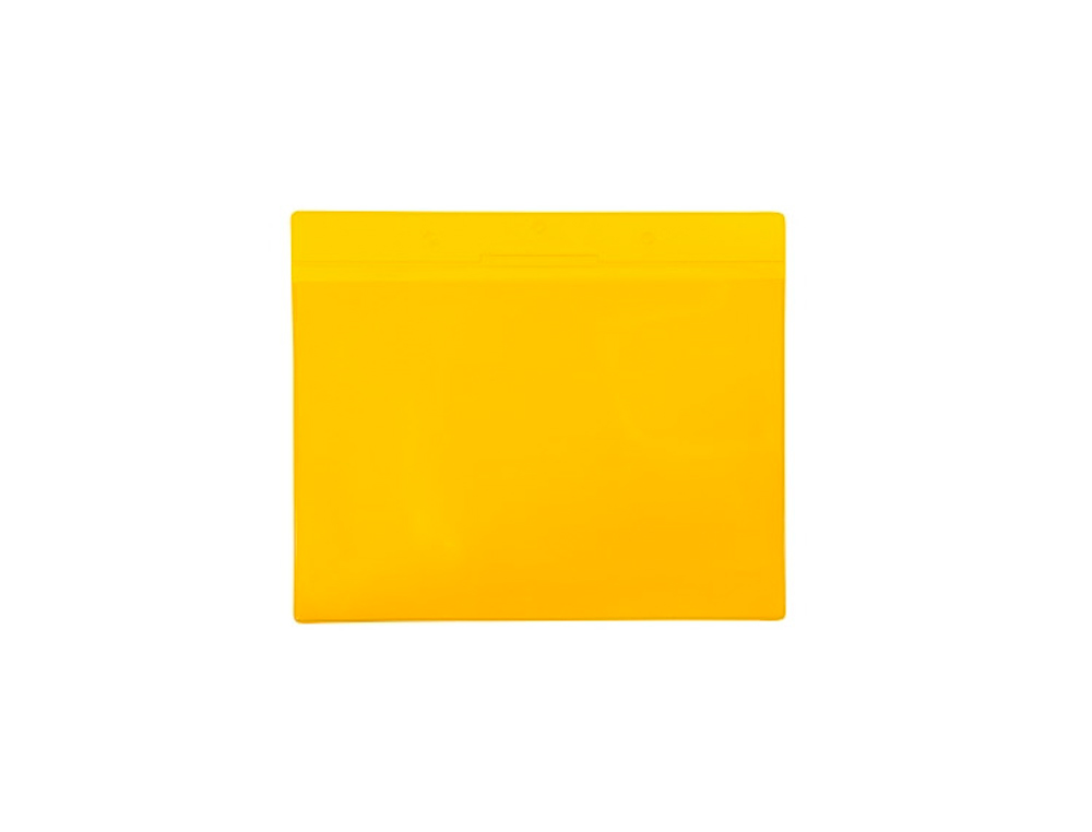 FUNDA DJOIS MAGNETICA DIN A4 HORIZONTAL IDENTIFICACION PALETS Y ESTANTERIAS AMARILLO PACK DE 10 UNIDADES