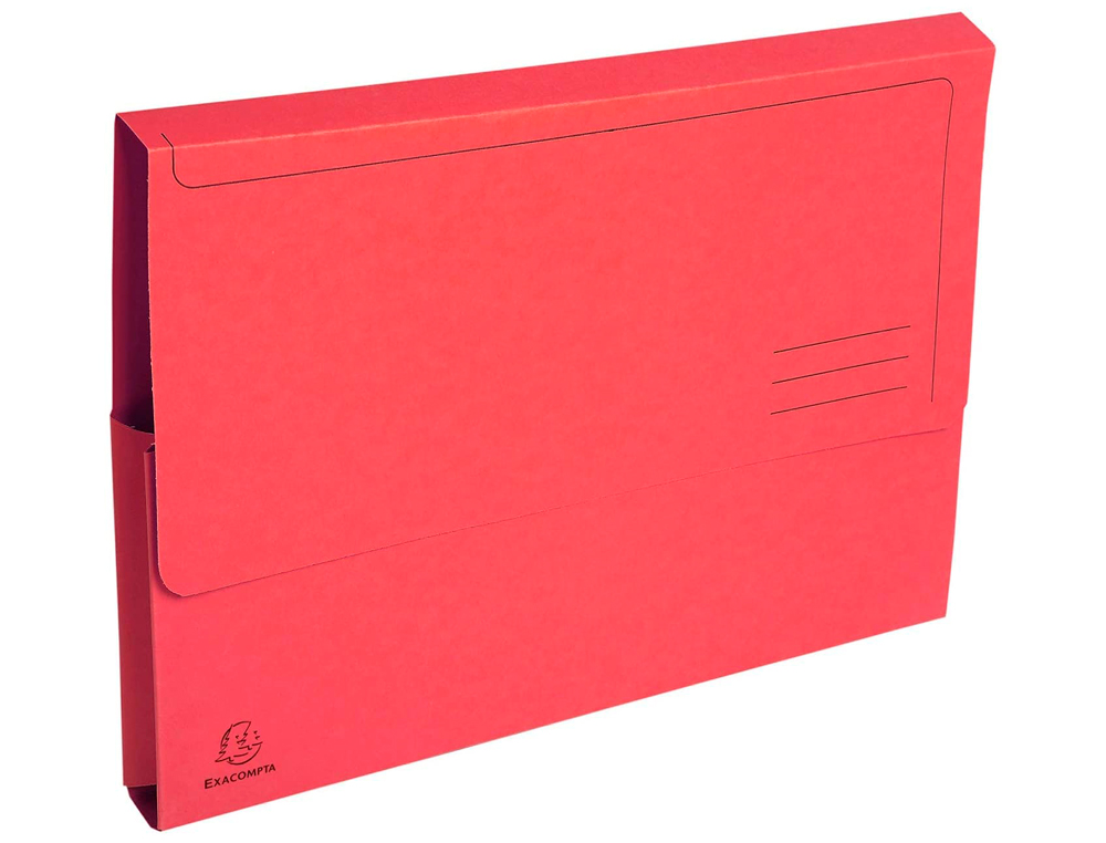SUBCARPETA CARTULINA CON BOLSA EXACOMPTA DIN A4 ROJO 290 GR
