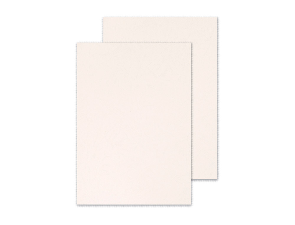 TAPA DE ENCUADERNACION Q-CONNECT CARTON DIN A4 BLANCO SIMIL PIEL CAJA DE 100 UNIDADES