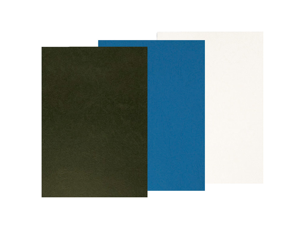 TAPA DE ENCUADERNACION Q-CONNECT CARTON DIN A4 BLANCO SIMIL PIEL CAJA DE 100 UNIDADES