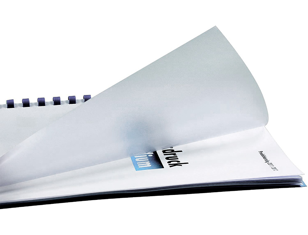 TAPA ENCUADERNACION LIDERPAPEL POLIPROPILENO A4 0.8MM TRANSPARENTE PAQUETE DE 50 UNIDADES