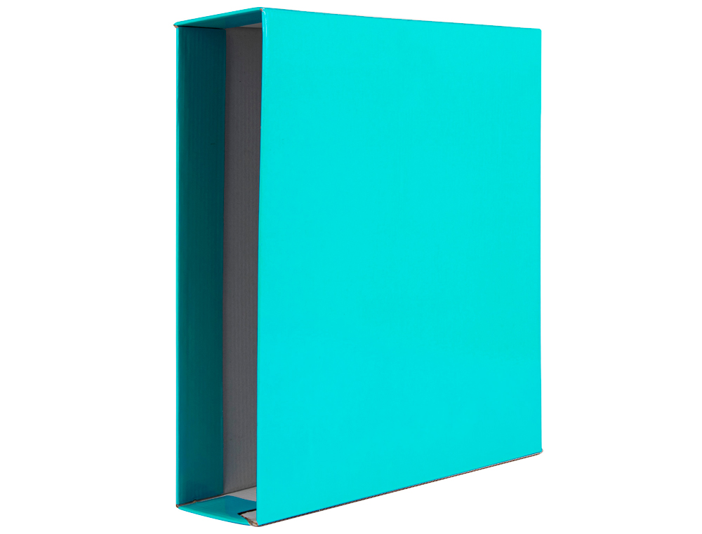 CAJA ARCHIVADOR LIDERPAPEL DE PALANCA CARTON FOLIO DOCUMENTA LOMO 75 MM VERDE CLARO