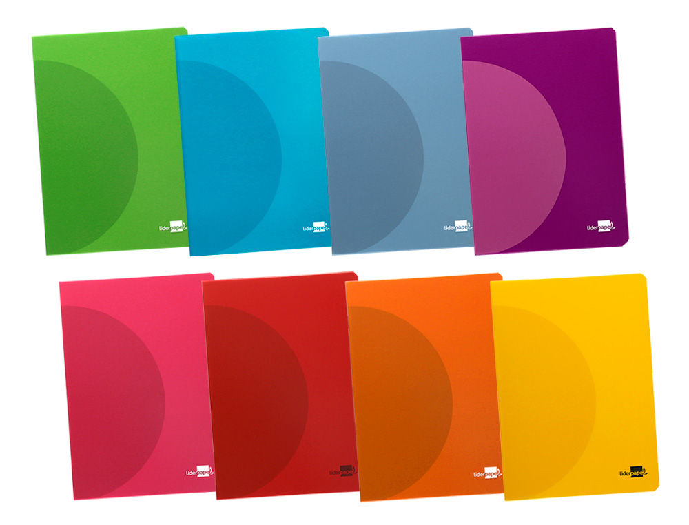 LIBRETA LIDERPAPEL 360 TAPA DE PLASTICO A4 48 HOJAS 90GR HORIZONTAL CON DOBLE MARGEN COLORES SURTIDOS