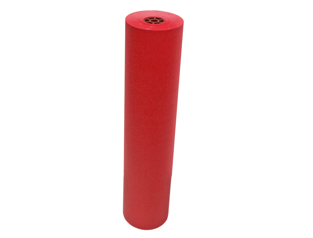 PAPEL KRAFT VERJURADO LIDERPAPEL ROJO ANCHO 1 MT LOMGITUD 150 MT GRAMAJE 65 GR PESO 10 KG