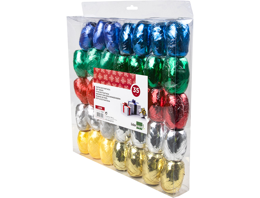 CINTA FANTASIA LIDERPAPEL BARRILETE 5 MM X 20 MT COLORES METALIZADOS SURTIDOS