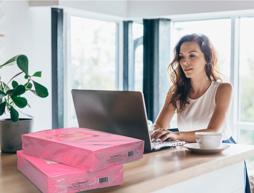 PAPEL COLOR Q-CONNECT DIN A3 80GR ROSA INTENSO PAQUETE DE 500 HOJAS