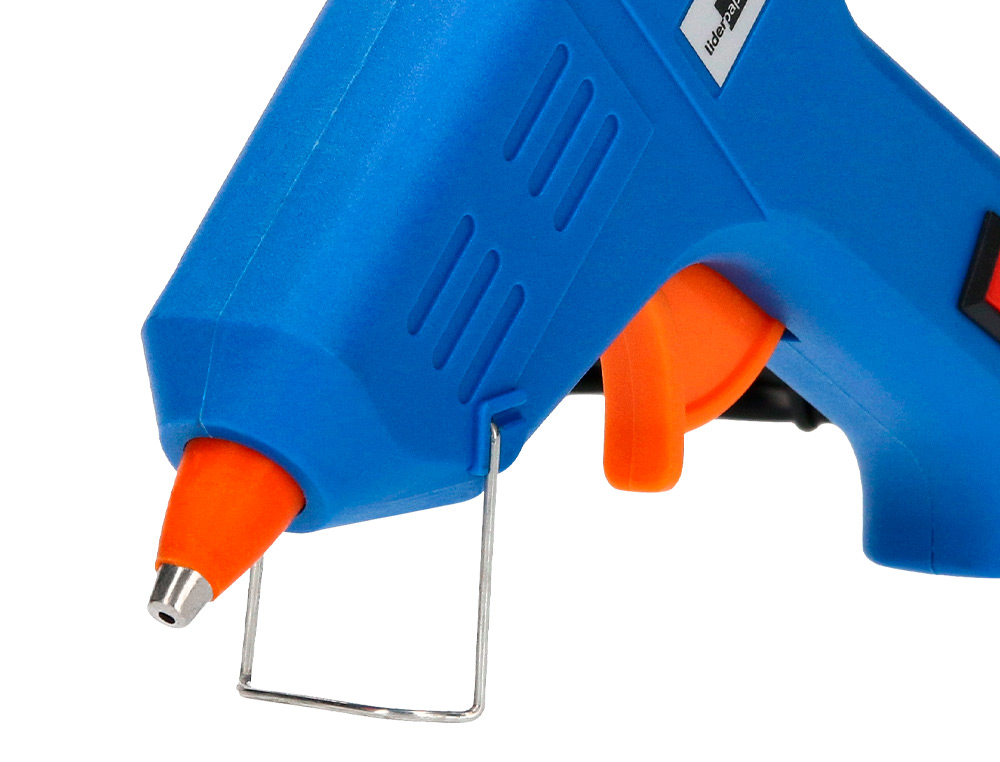 PISTOLA DE SILICONA CALIENTE MINI LIDERPAPEL DE 25 W CON GATILLO DISPENSADOR Y 2 BARRAS DE REPUESTO DE 7 MM