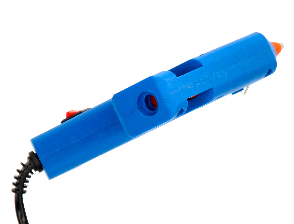 PISTOLA DE SILICONA CALIENTE MINI LIDERPAPEL DE 25 W CON GATILLO DISPENSADOR Y 2 BARRAS DE REPUESTO DE 7 MM