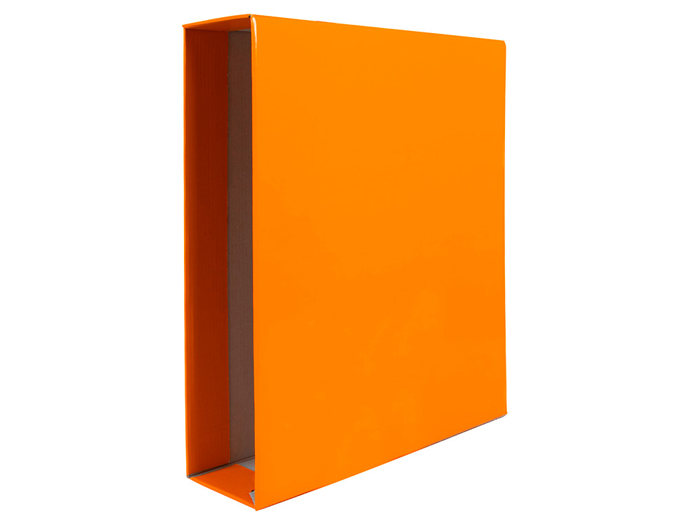 CAJA ARCHIVADOR LIDERPAPEL DE PALANCA CARTON DIN A4 DOCUMENTA LOMO 75MM COLOR NARANJA