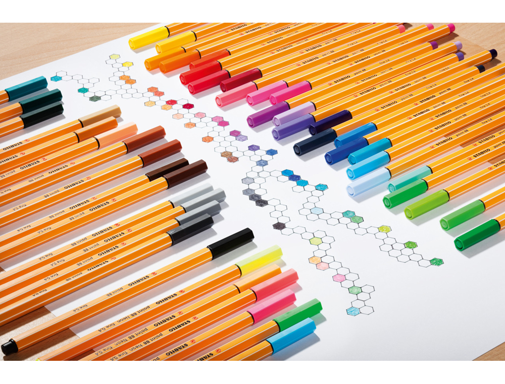 ROTULADOR STABILO POINT 88 COLORES NEON ESTUCHE 25+5 UNIDADES