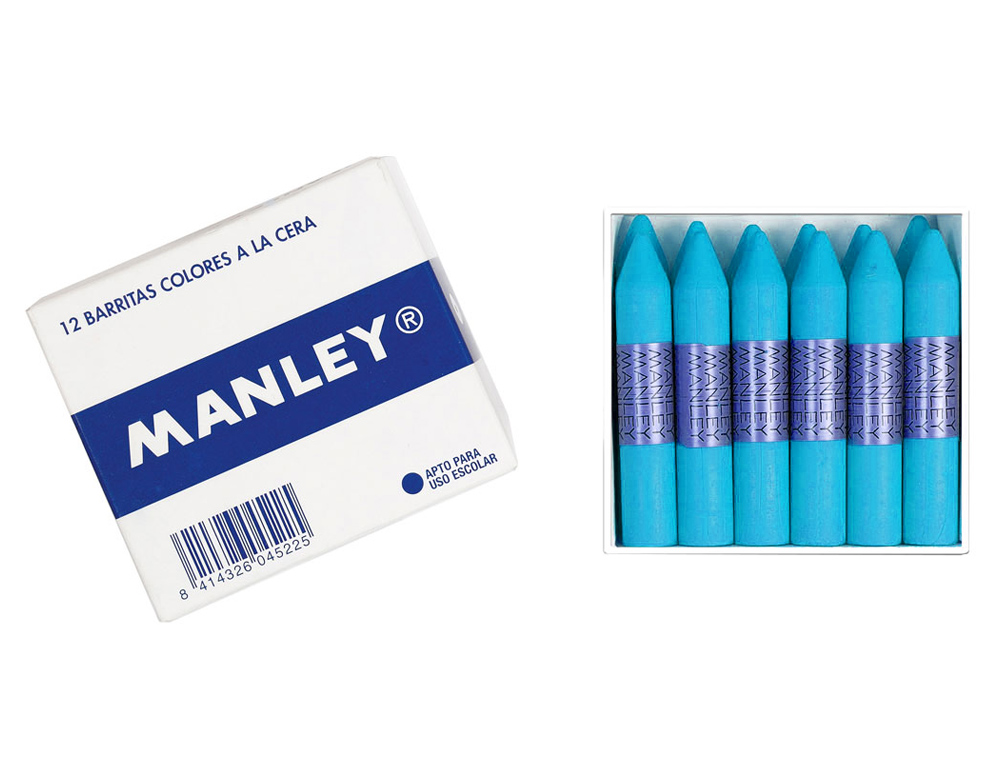 LAPICES CERA MANLEY UNICOLOR CELESTE CLARO N.41 CAJA DE 12 UNIDADES