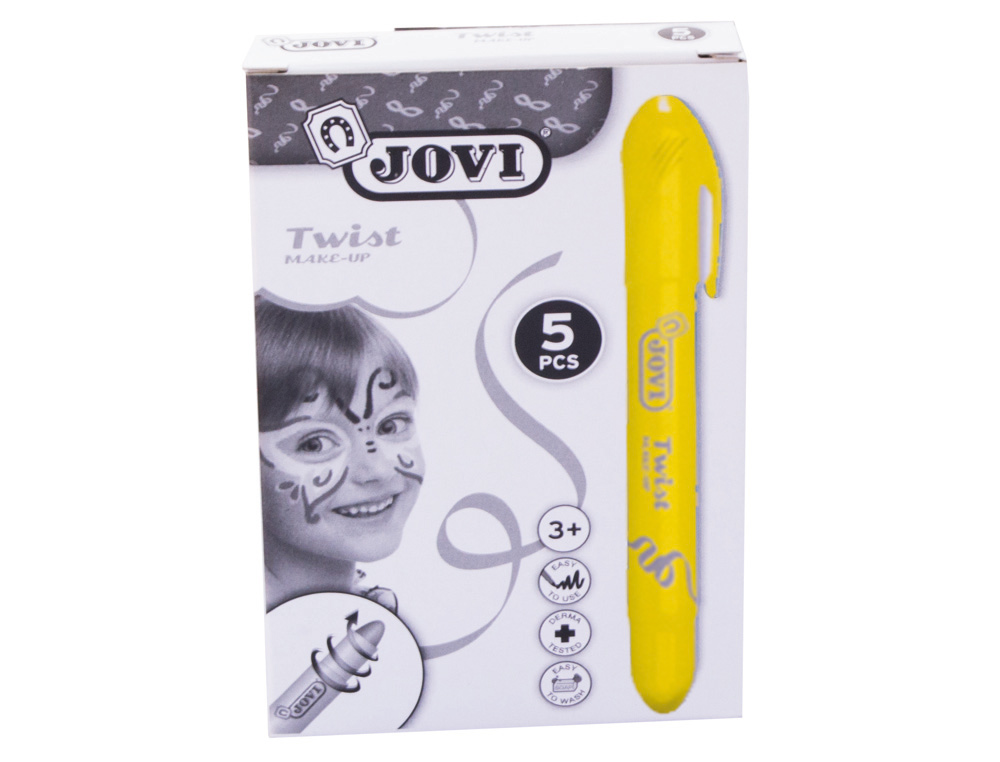BARRA DE MAQUILLAJE JOVI TWIST MAKE-UP AMARILLO CAJA DE 5 UNIDADES