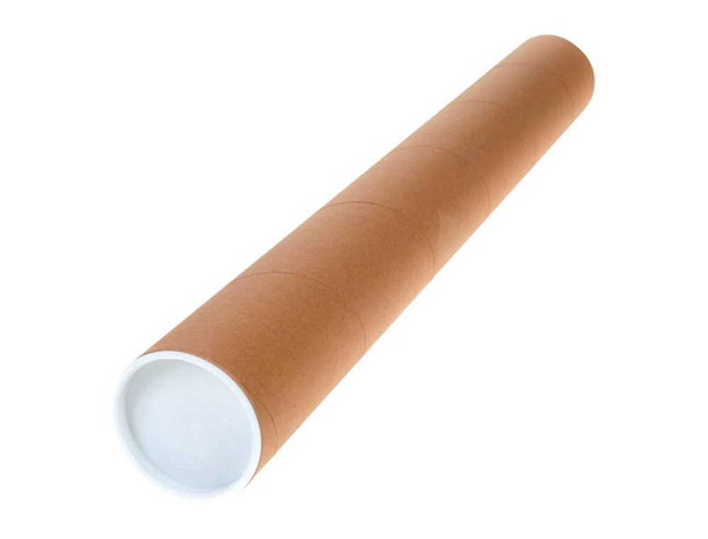 TUBO DE CARTON Q-CONNECT PORTADOCUMENTOS CARTONCILLO ENCOLADO RECICLADO 1,8 MM CON 2 TAPAS DE PLASTICO 60X640 MM