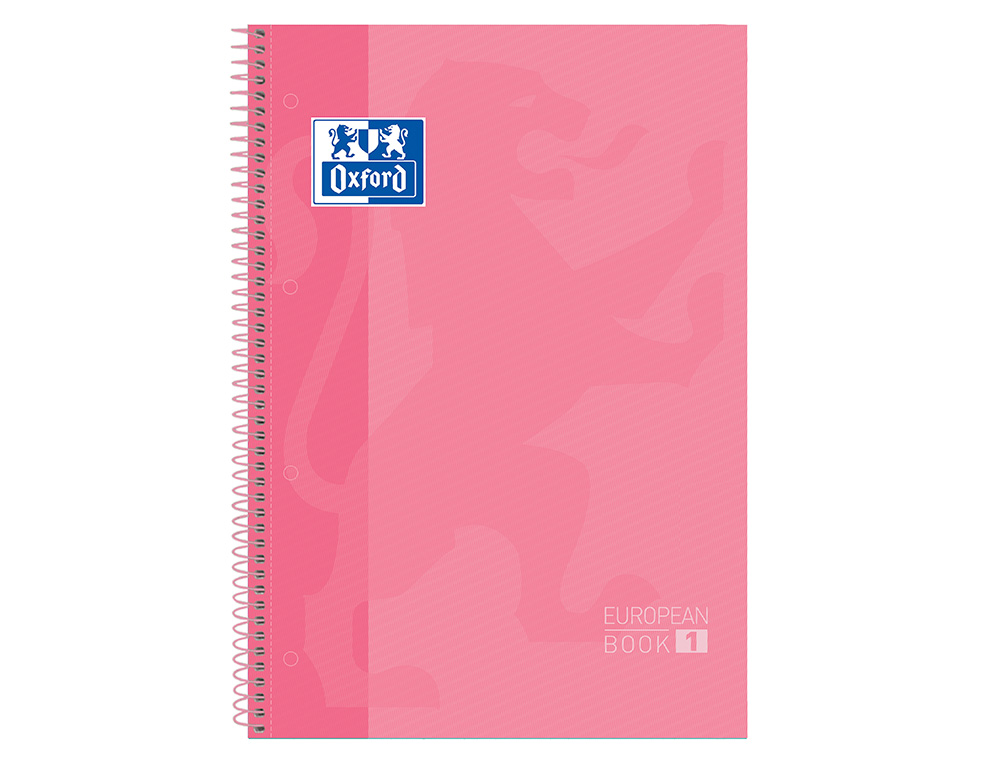 BLOC ESPIRAL OXFORD TAPA EXTRADURA MICROPERFORADO DIN A4 80 HOJAS CUADROS 5 MM COLOR ROSA DULCE