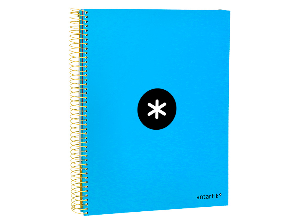 CUADERNO ESPIRAL A4 MICRO ANTARTIK TAPA FORRADA 120H 90 GR LISO CON BANDAS 4 TALADROS COLOR AZUL