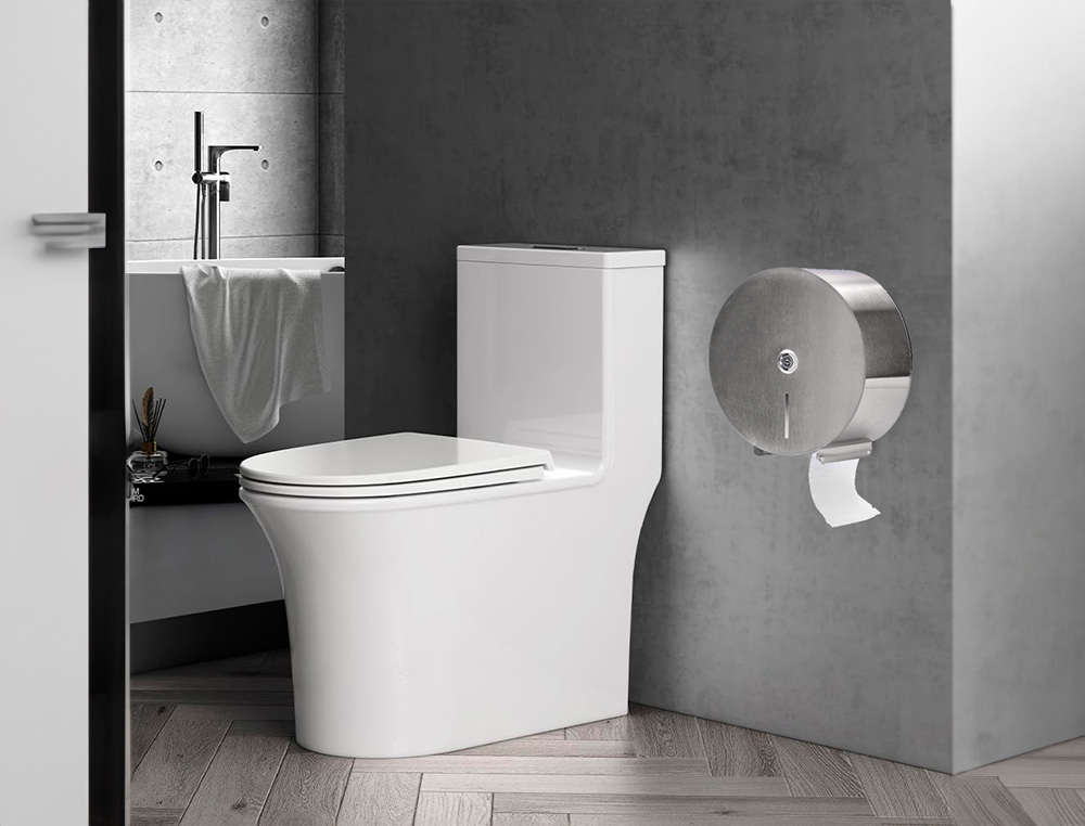 DISPENSADOR Q-CONNECT DE PAPEL HIGIENICO JUMBO ACERO INOXIDABLE 115X254X265 MM