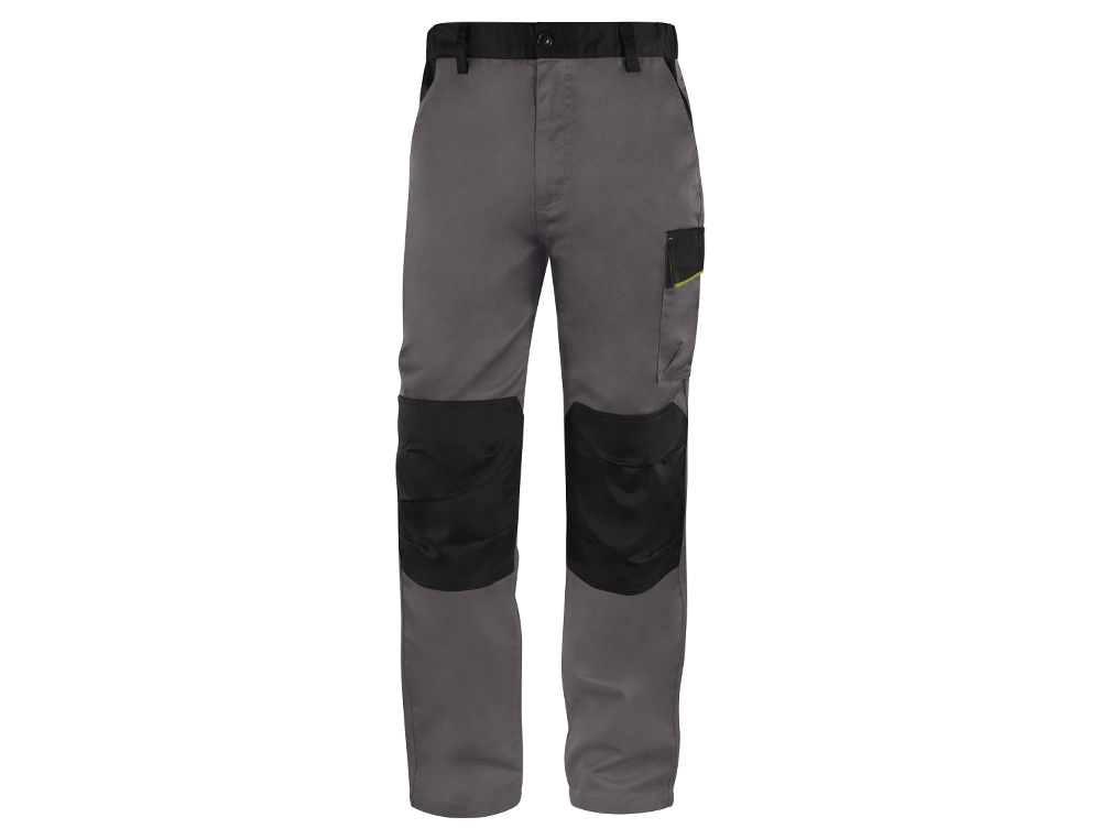 PANTALON DE TRABAJO DELTAPLUS CINTURA AJUSTABLE 5 BOLSILLOS COLOR GRIS VERDE TALLA S
