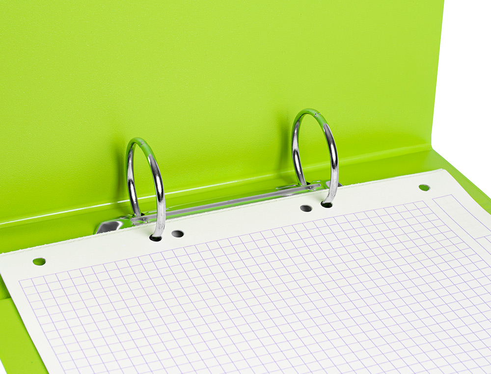 CARPETA DE 2 ANILLAS 40 MM REDONDAS LIDERPAPEL A5 CARTON FORRADO PVC VERDE