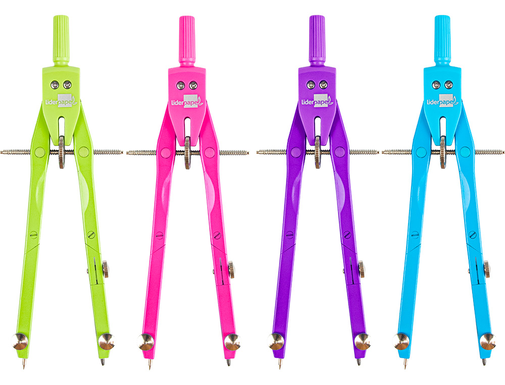 COMPAS LIDERPAPEL MICROMETRICO CON ADAPTADOR COLOR