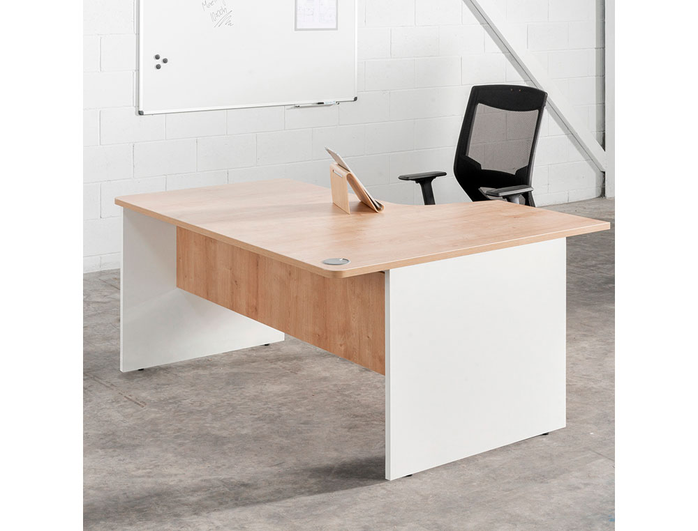 MESA ROCADA SERIE WORK 160X120 CM DERECHA ACABADO AA01 HAYA/HAYA