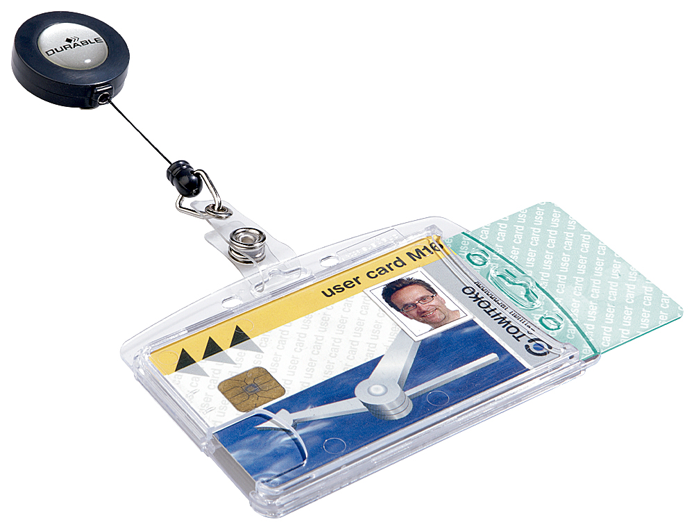 IDENTIFICADOR CON CORDON EXTENSIBLE DURABLE DOBLE USO VERTICAL/HORIZONTAL 54X85 MM