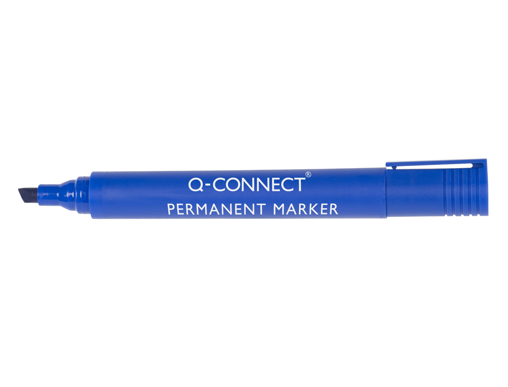 ROTULADOR Q-CONNECT MARCADOR PERMANENTE AZUL PUNTA BISELADA 5 MM