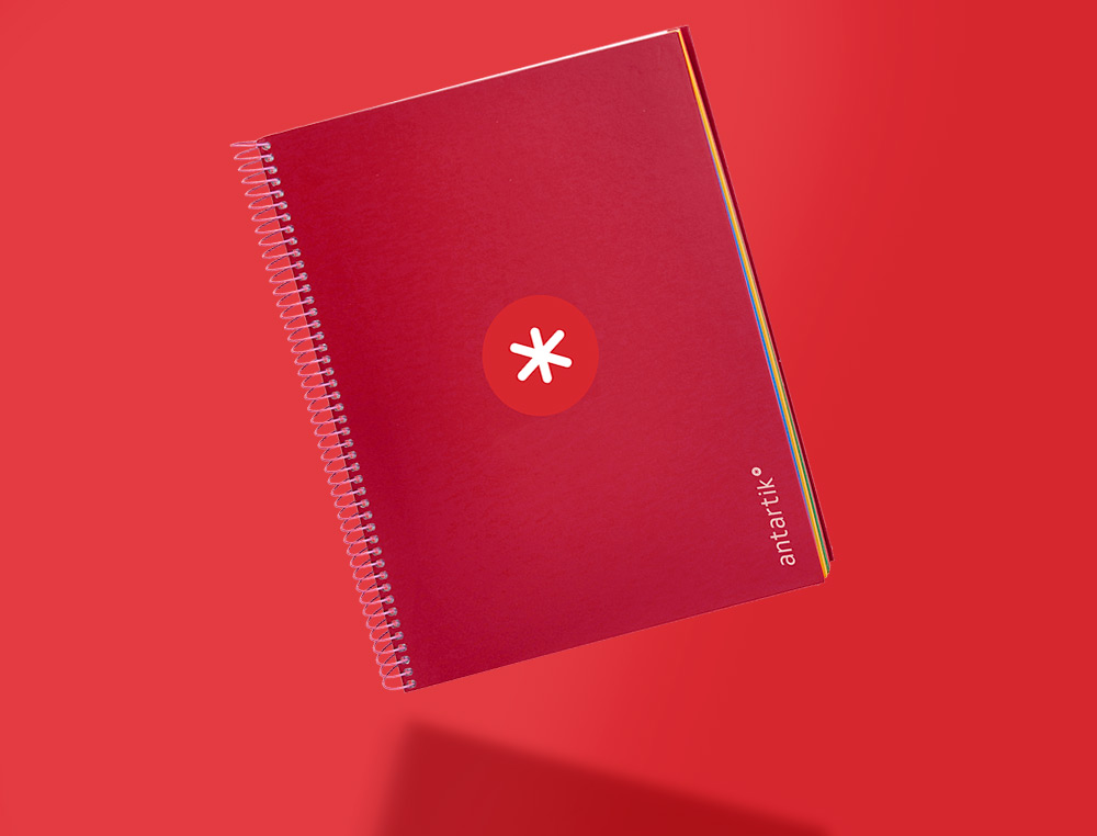 CUADERNO ESPIRAL A4 MICRO ANTARTIK TAPA FORRADA 120H 100 GR CUADRO 5MM 5 BANDAS 4 TALADROS COLOR FRAMBUESA