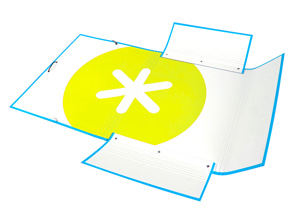 CARPETA ANTARTIK GOMAS TRES SOLAPAS CARTON FORRADO A4 COLOR AZUL