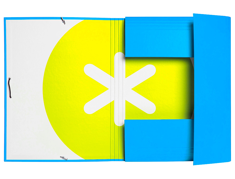 CARPETA ANTARTIK GOMAS TRES SOLAPAS CARTON FORRADO A4 COLOR AZUL