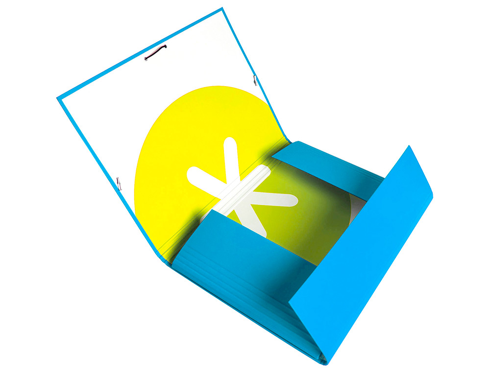 CARPETA ANTARTIK GOMAS TRES SOLAPAS CARTON FORRADO A4 COLOR AZUL