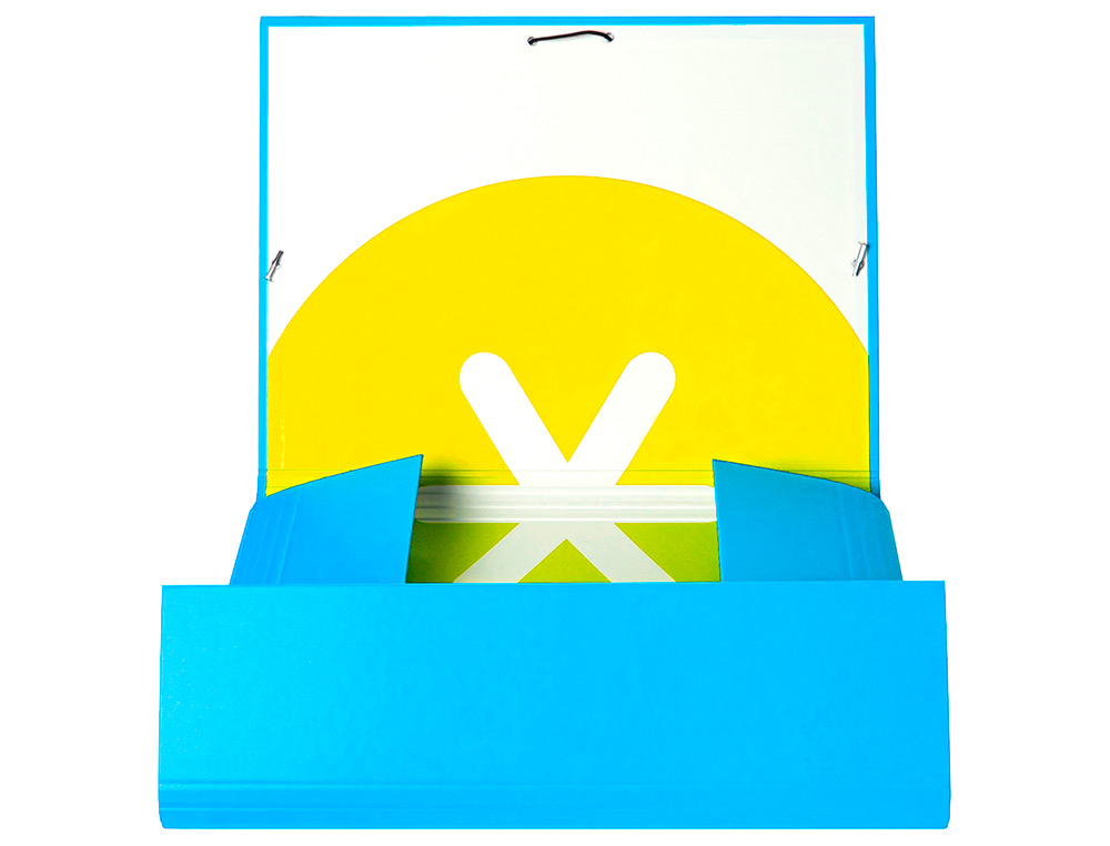 CARPETA ANTARTIK GOMAS TRES SOLAPAS CARTON FORRADO A4 COLOR AZUL