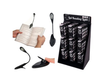 LUZ LECTURA LED CON PINZA NEGRO