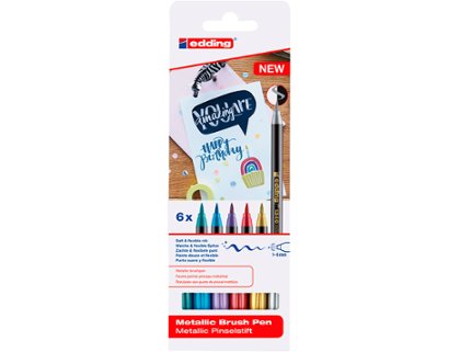ROTULADOR EDDING 1340 PUNTA PINCEL METALIC PACK 6 COLORES
