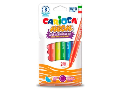 ROTULADOR CARIOCA LAVABLE CAJA CARTON 8 COLORES NEON