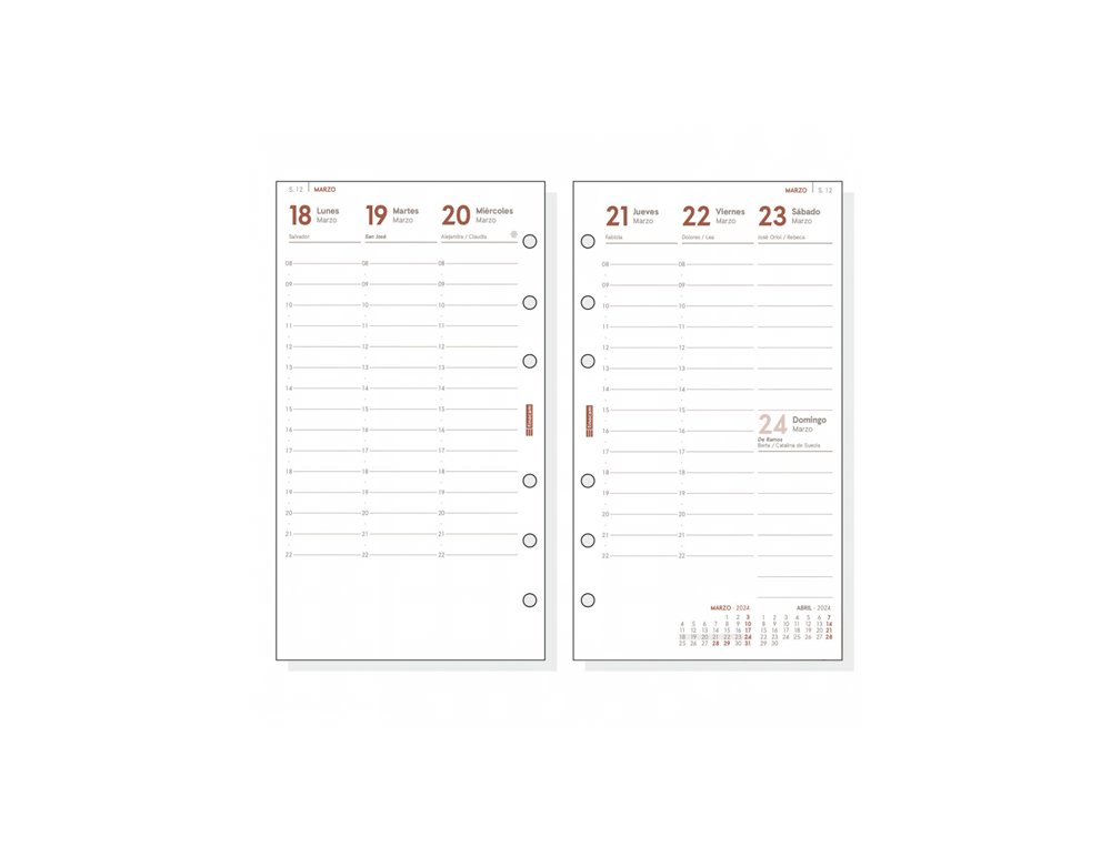 RECAMBIO AGENDA FINOCAM OPEN 400 AÑO SEMANA/VISTA