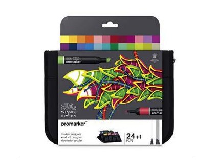 ROTULADOR Winsor  and  Newton PROMARKER ESTUCHE 24 ROTULADORES MALETIN CREMALLERA