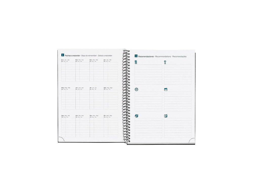 AGENDA ANUAL ESPIRAL 155X213 MM DIA PAGINA BASIC PLUS TAPA CARTON MIQUELRIUS CALM ROSA