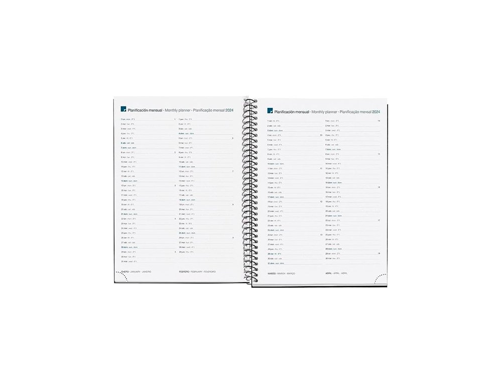 AGENDA ANUAL ESPIRAL 155X213 MM DIA PAGINA BASIC PLUS TAPA CARTON MIQUELRIUS CALM ROSA