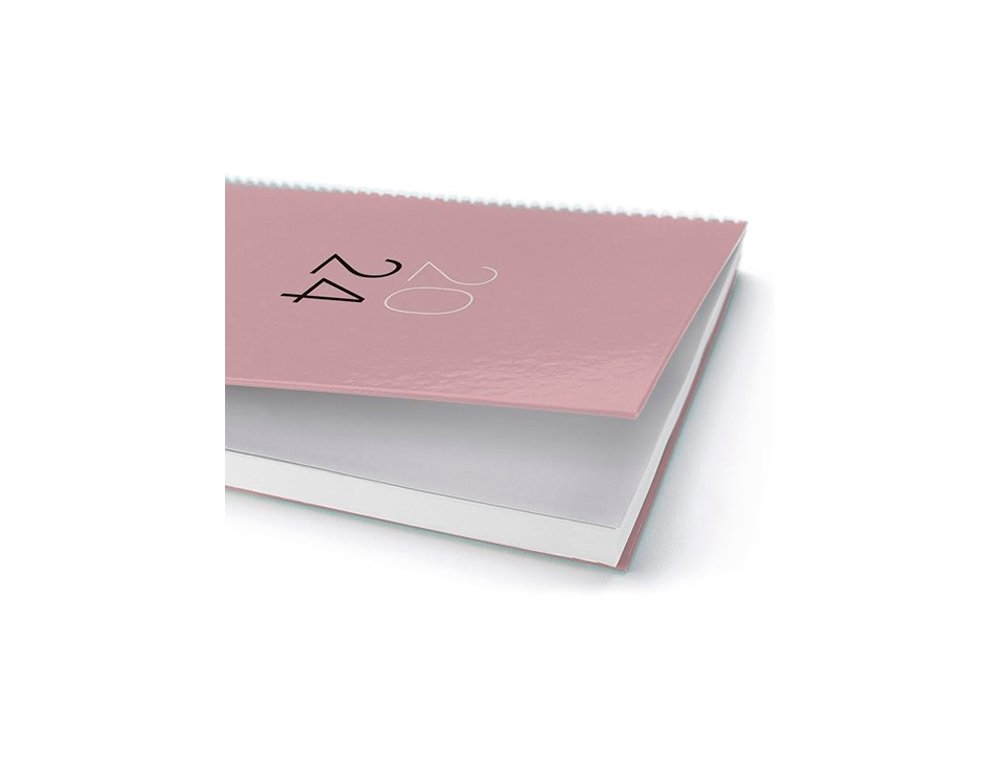 AGENDA ANUAL ESPIRAL 155X213 MM DIA PAGINA BASIC PLUS TAPA CARTON MIQUELRIUS CALM ROSA