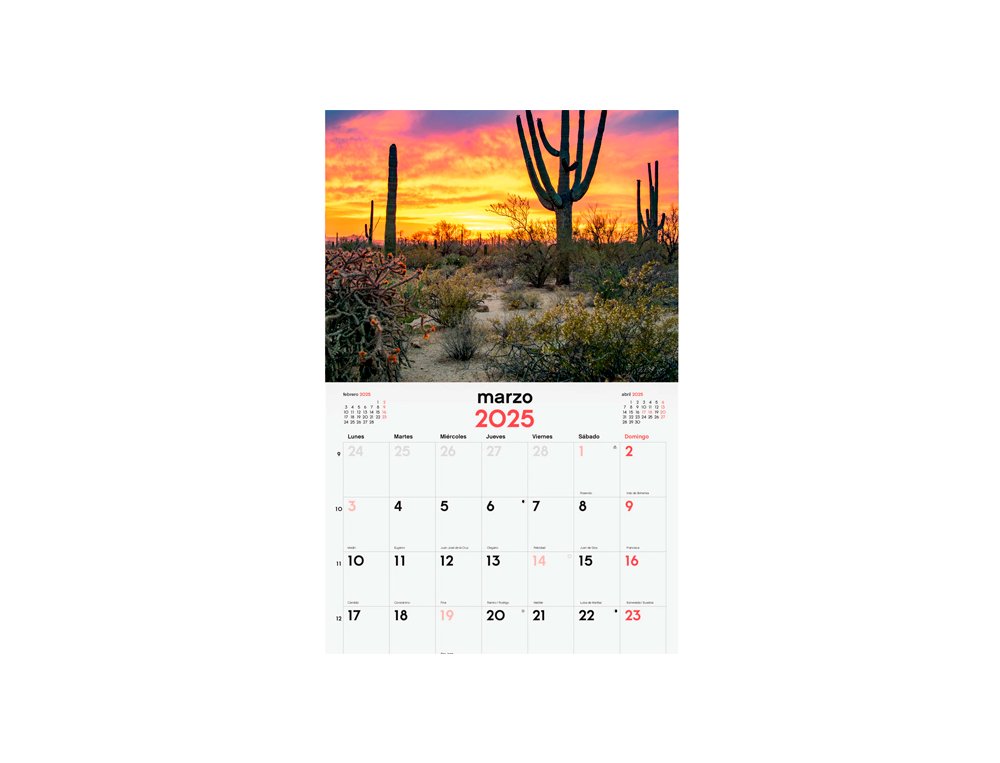 CALENDARIO DE PARED 300X300 MM FINOCAM ATARDECERES MAGICOS