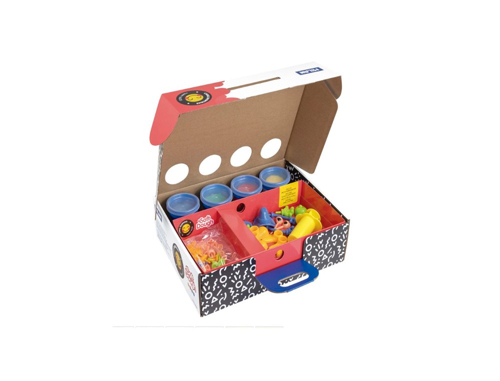 CAJITA MODELAR MILAN SOFT DOUGH PACK 4 Colores HAPPY FACES