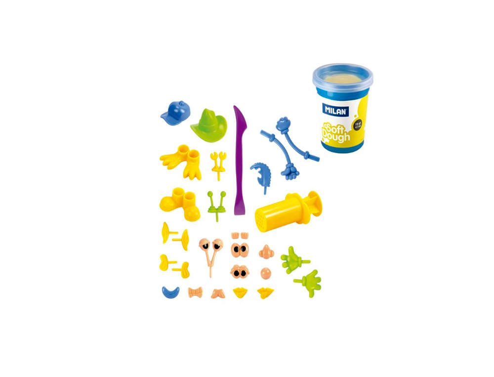 CAJITA MODELAR MILAN SOFT DOUGH PACK 4 Colores HAPPY FACES