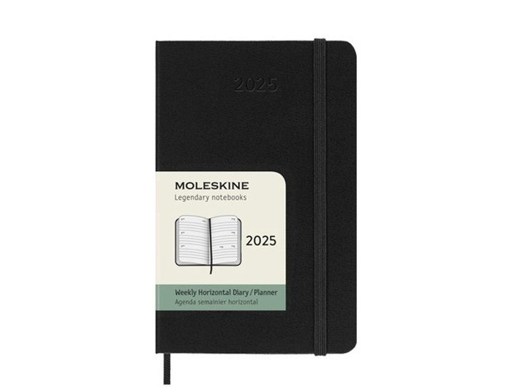 AGENDA MOLESKINE HORIZONTAL Semana Vista 12 MESES TAPA DURA NEGRA
