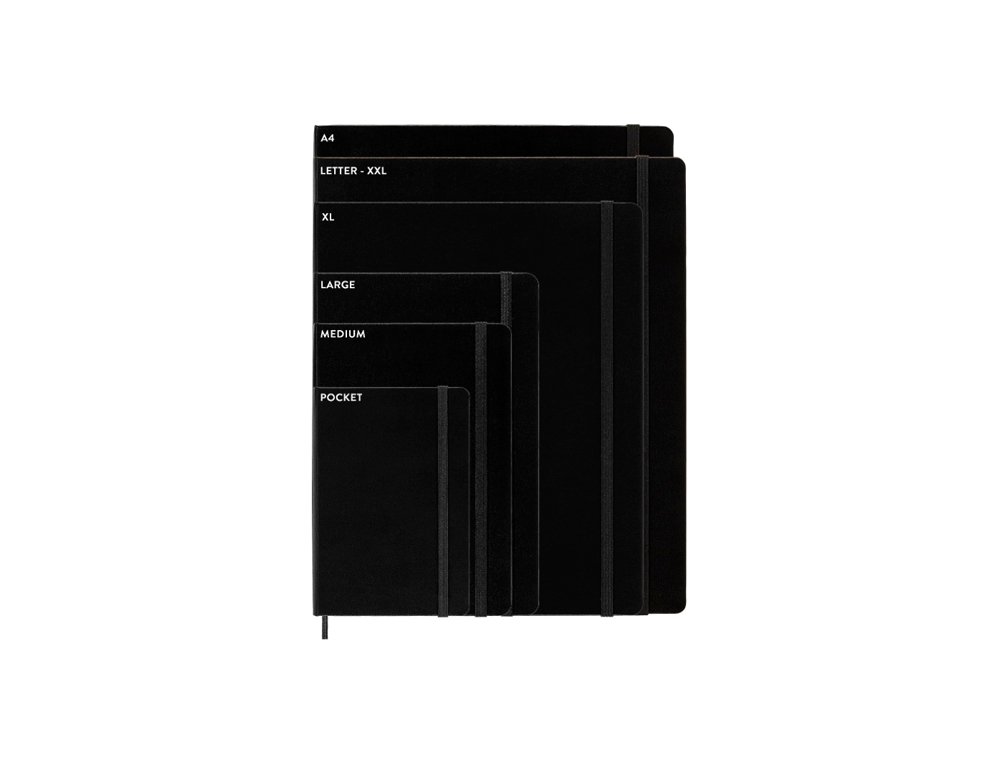 AGENDA MOLESKINE HORIZONTAL Semana Vista 12 MESES TAPA DURA NEGRA