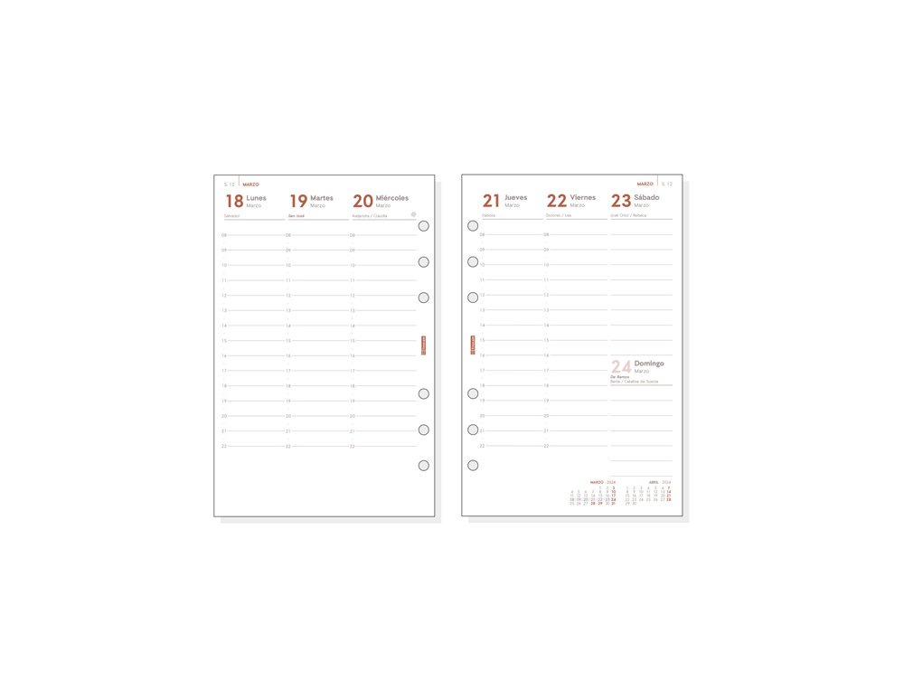 RECAMBIO AGENDA FINOCAM OPEN 500 AÑO SEMANA/VISTA VERTICAL